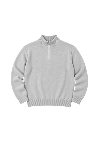 Battalmoda Erkek Büyük Beden Gri Hattush Dik Yaka Cepli Triko Hırka 3xl-4xl-5xl-6xl