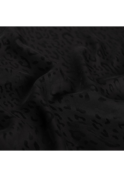 İpekevi Monogram Şal - Leopar Desenli - Siyah Siyah