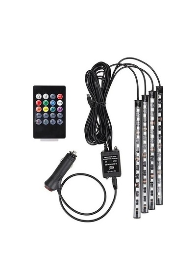 Ayak Altı Aydınlatma Led Araç Içi Sese Duyarlı Rgb Led Kumandalı