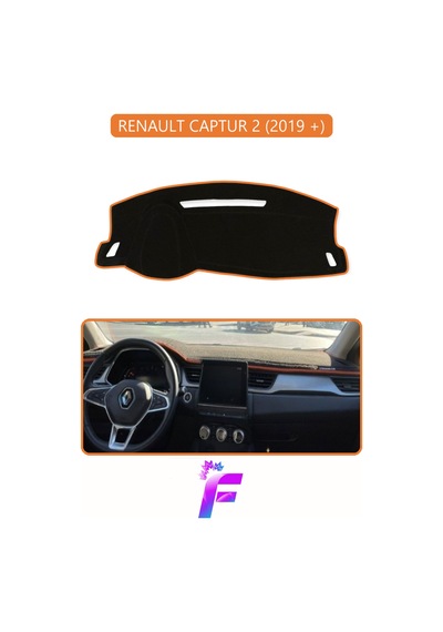 Renault Captur 2 2019+ Uyumlu Torpido Örtüsü Yansıma Önleyici Koruma Hızlı Montaj J52 Kahverengi