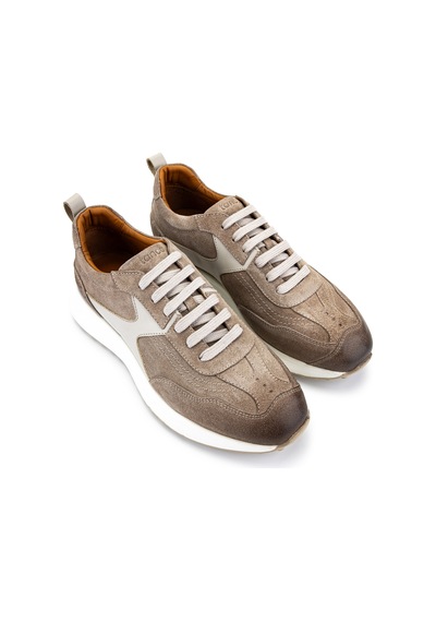Tamer Tanca Erkek Hakiki Deri Bej Süet Sneakers & Spor Ayakkabı 1171 86-24 Erk Ayk Y26 Bej Suet