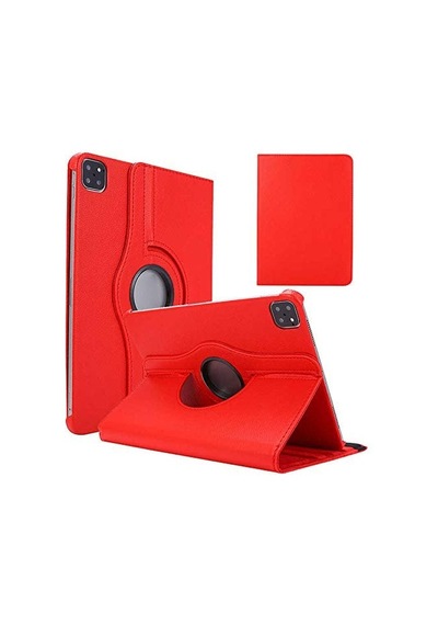 Aksesuarcim Apple iPad Uyumlu Pro 11 2020 2. İle Uyumlu Kılıfı Suni Deri 2 Farklı Stand Olabilen Darbe Korumalı 360 Dönebilen Tablet Kılıfı Kırmızı Sku: Zeusb0fhhy96xg Arka Kapak