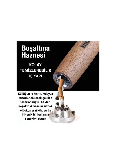 Polham Pipo Tipi Taşınabilir Tüm Sigaralara Uyumlu Küllük, Ev, Ofis, Araç Ve Açık Alan İçin Mini Küllük
