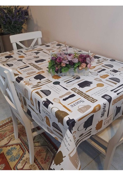 Elyaflı Pvc Masa Örtüsü Modern, Dayanıklı, Silinebilir Ve Şık Görünüm 01fnt8276 Kahverengi