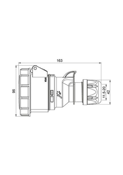Mete Enerji 4x32a. Ip67 Uzatma Prizi- Vidalı Bağl. 406410v