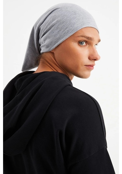 Butikgiz Erkek 4 Fonksiyonlu Koruyucu Pamuklu, Esnek, Terletmez, Bandana, Boyunluk, Maske - Tek Ebat / Açık Gri Açık Gri