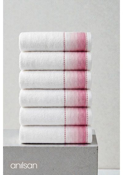 6'lı Selina Pembe El Havlusu - 50x100 Cm, 235 Gr, %100 Pamuk, Spa Ve Otel Havlusu Pembe