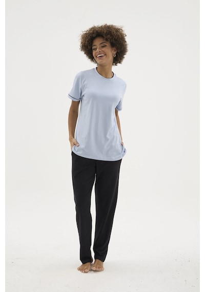 Kocabey Kkt-26156k Kadın O Yaka Pijama Takımı Bebe Mavi