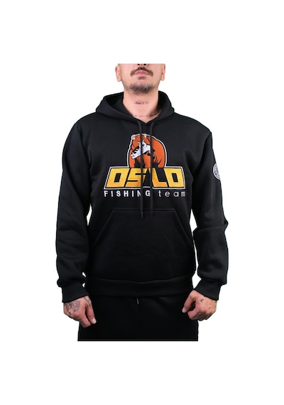 Oslo Bear Siyah Nakışlı Kapüşonlu Sweatshirt Siyah