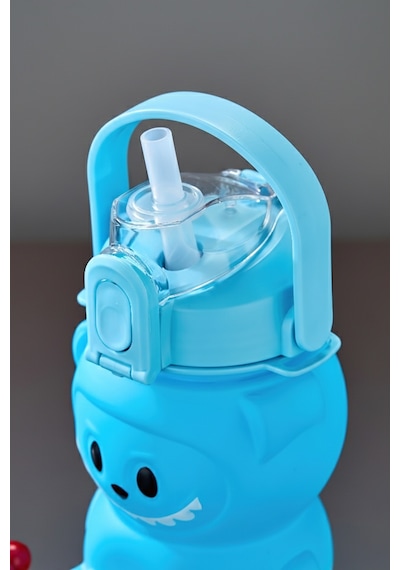 Labubu Suluk - 1000 Ml Taşınabilir Kulplu, Pipetli, Bpa Sız, Kilitli Ve Sızdırmaz Kapak - Mavi MAvi