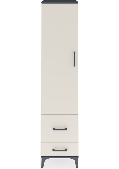 Hyperion Dolap 2 Raflı 2 Çekmeceli Tek Askılı 44x44x195 Antrasit-aytaşı Antrasit