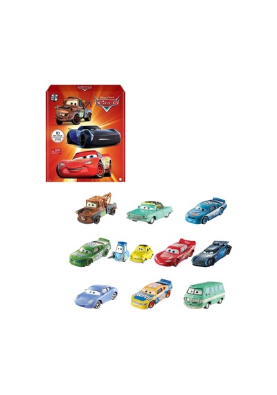 Mattel Disney Pixar Cars 10'lu Metal Araç Paketi, Hbw15