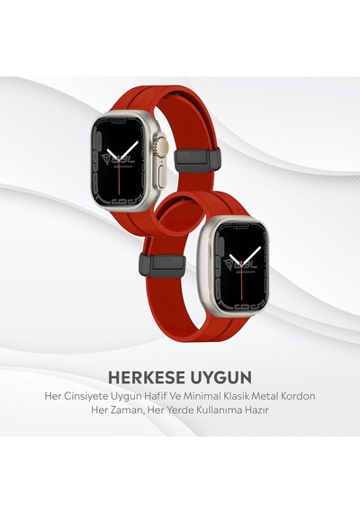 Apple Watch Series Se/11/10/9/8/7/6/5/4/3 İle Uyumlu Silikon Kordon Bbl84 Çok Renkli