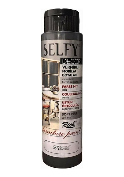 Rich Selfy Decor Vernikli Boya 500 Cc -Antrasit 5872