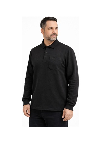 Classics Men Simenti Regular Fit Polo Yaka Uzun Kol Sweatshirt - 7566 Siyah