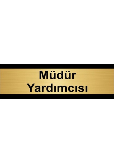 Müdür Yardımcısı 10x20cm Altın Renk Metal Yönlendirme Levhası