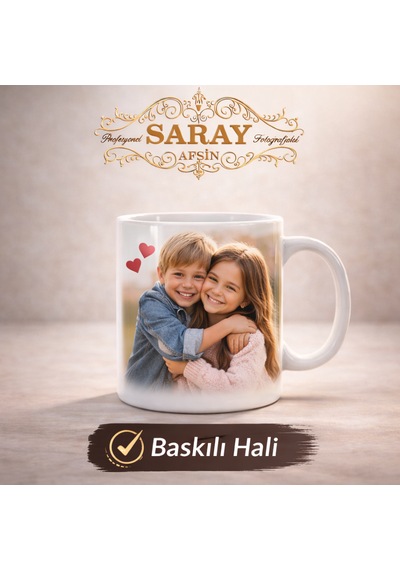 Baskılı Kupa Bardak Beyaz - Siyah