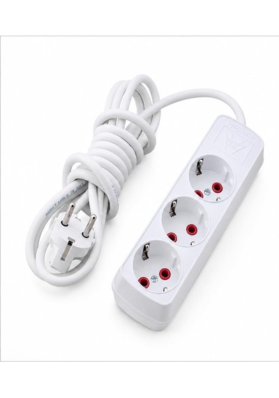 Piramit 3'lü Topraklı Grup Priz Uzatma Kablosu 220v 16a 3x1mm 2 M