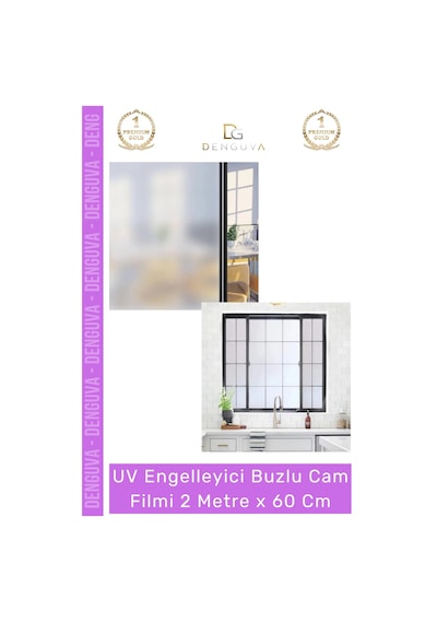 Camfilmi Uv Engelleyici Kaliteli Şık Pratik Gizlilik Sağlayan Buzlu Cam Filmi 2 Metre X 60 Cm