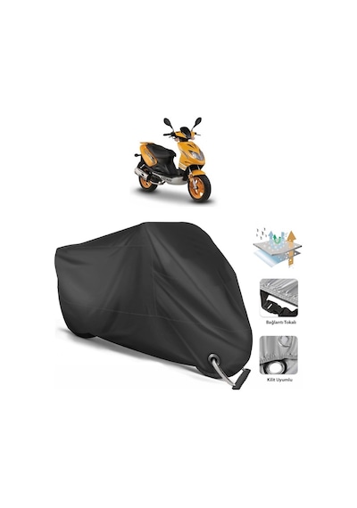 Keeway Focus 150 Motosiklet Branda (Bağlantı, Kilit Uyumlu)-Siyah (457270199)