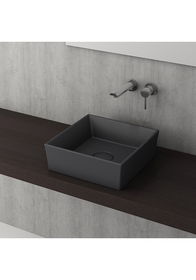 Bocchi Vessel 38 CM Mat Antrasit Kare Lavabo 1173-020-0125