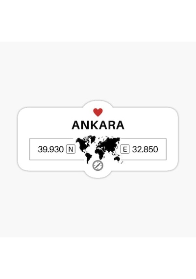 Ankara 2 Gps Harita Sticker Oto Araba Yapıştırma 17Cm