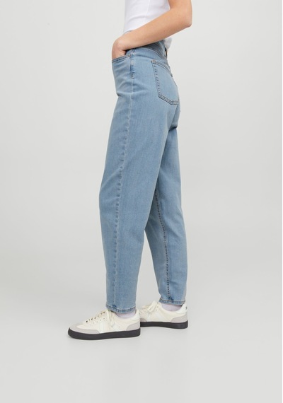 Jack & Jones Kadın Mom Fit Jean - Lisbon 12227293 Light Blue Denim Mavi