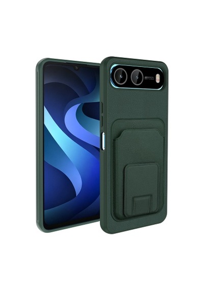 Lexroo İnfinix Hot 60i 5g Kartlıklı Tpu Bikart Kılıf - Koyu Yeşil
