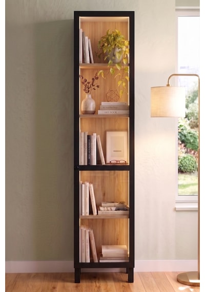 Robin Home Prime Temperli Cam Kapaklı Neon Led Işıklı Dar Alan Vitrin Büfe Kitaplık Ahşap Ayaklı 5 Raflı Sepet-siyah 183cm Robin Home Prime Temperli Cam Kapaklı Neon Led Işıklı Dar Alan Vitrin Büfe Kitaplık Ahşap Ayaklı 5 Raflı Sepet-siyah 183cm