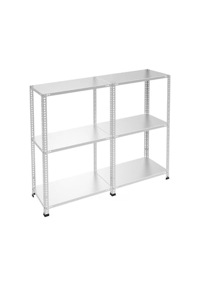 Raf Burada  3 Katlı Duble Galvaniz Çelik Raf - Depo, Arşiv, Kiler, Dosya, Market Rafı-59x93 cm-50 cm-1.00 mm