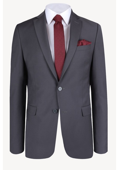 Erkek Füme Slim Fit Takım Elbise