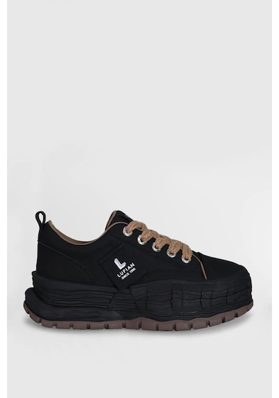 Lufian Zeta Siyah Hakiki Deri Kadın Sneaker Ayakkabı Siyah