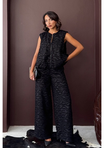 Verymoda Jakarlı Dukuma Pantolon F2020 Siyah