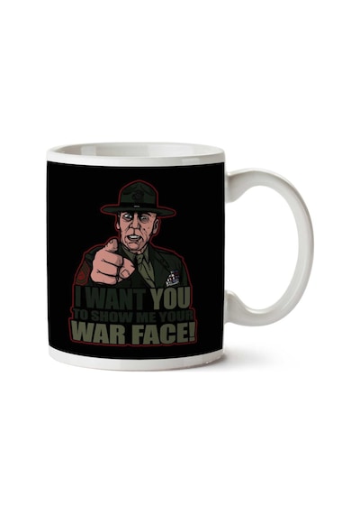 War Face Gunnery Sgt. Hartman Full Metal Jacket İki Tarafı Baskılı Kupa Bardak