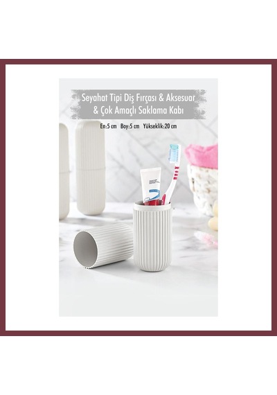 Storeşahin Beyaz Seyahat Tipi Diş Fırçası & Aksesuar Kutusu & Çok Amaçlı Saklama Kabı Shn0720