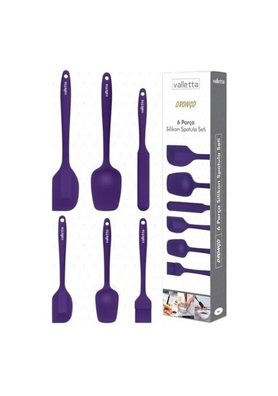 Dayanıklı Yanmaz Yapışmaz Silikon Spatula Seti 6 Parça Turuncu Genel
