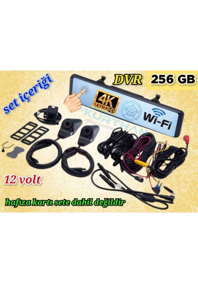 4 Kameralı 11.26'' Dokunmatik Dvr Ayna Monitör 256 Gb 12 Volt Adas-bsd Wifi