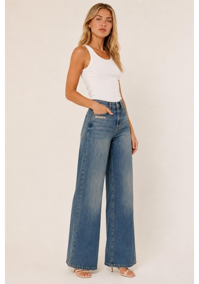 Alexandergardi Wide Leg Denim Pantolon Mavi