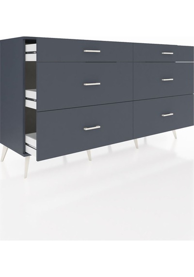 Hyperion Konsol 6 Çekmeceli 176x44x99 Antrasit-antrasit Antrasit-antrasit