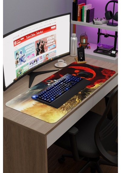 Gears Of War Kaymaz Dikişli Kauçuk Oyuncu Mousepad V1 - 90x40 Xxl Gaming Mouse Pad Fare Altlığı