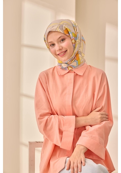 Silk Home Olinda İpek Eşarp 47003-36 Gümüş, Sarı, Turuncu, Bebe Mavi, Lila