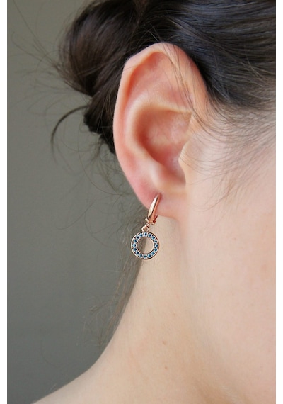Kadın Zirkon Taşlı Rose Gümüş Küpe K015501 Rose Gold
