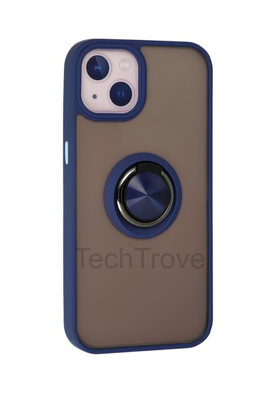 Apple Uyumlu iPhone 15 Kılıf Yüzüklü Stand Özellikli Darbe Korumalı Mat Silikon Kapak