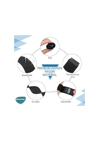 Garmin Venu 3 Hasırlı Kordon Woven Sport Loop Garmin Venu 3 İle Uyumlu Kordon, Akıllı Saat Kayışı
