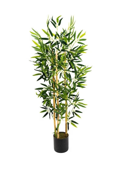Yapay Çiçekçiniz Yapay Yoğun Yapraklı Dekoratif Bambu Ağacı 3 Gövde 120cm