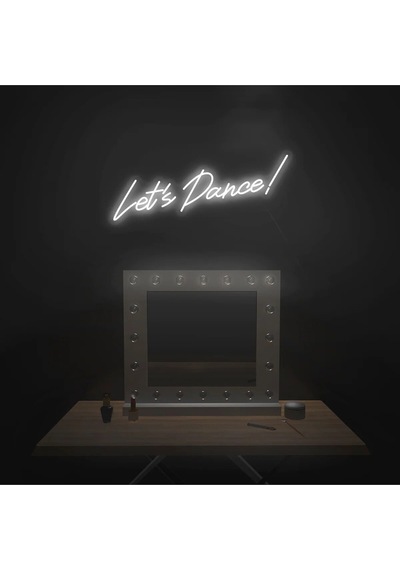 Let's Dance Yazılı Neon Tabela Beyaz