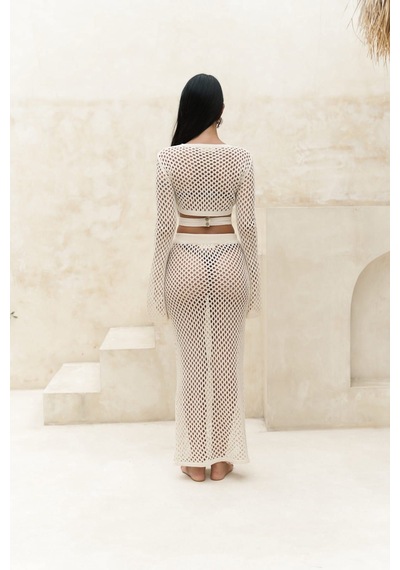 Mai Collection Mai Studios Co. Anse Düğme Detay Bej Triko Takım Bej