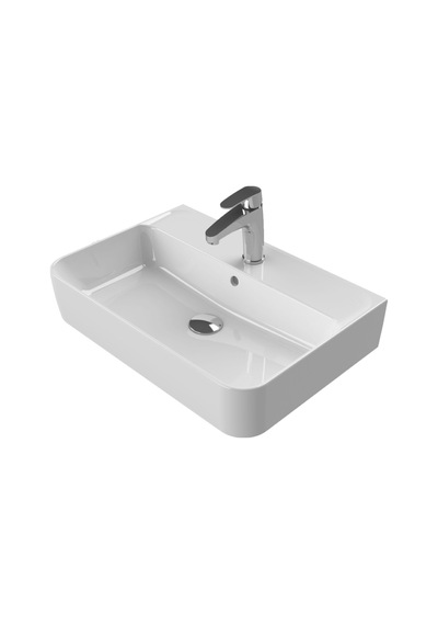 Cerastyle Hera 60 X 42 Cm Duvara Sıfır Tezgah Üstü Çanak Lavabo Beyaz