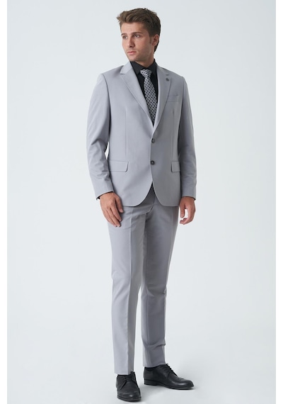 White Stone Chelmsford T2456 Slim Fit 6 Drop Düz Takım Elbise A.gri-a.gri Açık Gri