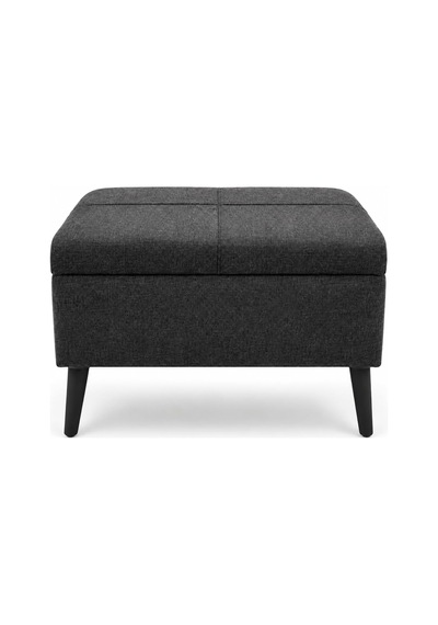 Co Art Home Sandıklı Keten Kumaş Puf / 60 X 45 X 40 / Antrasit Gri Çok Renkli